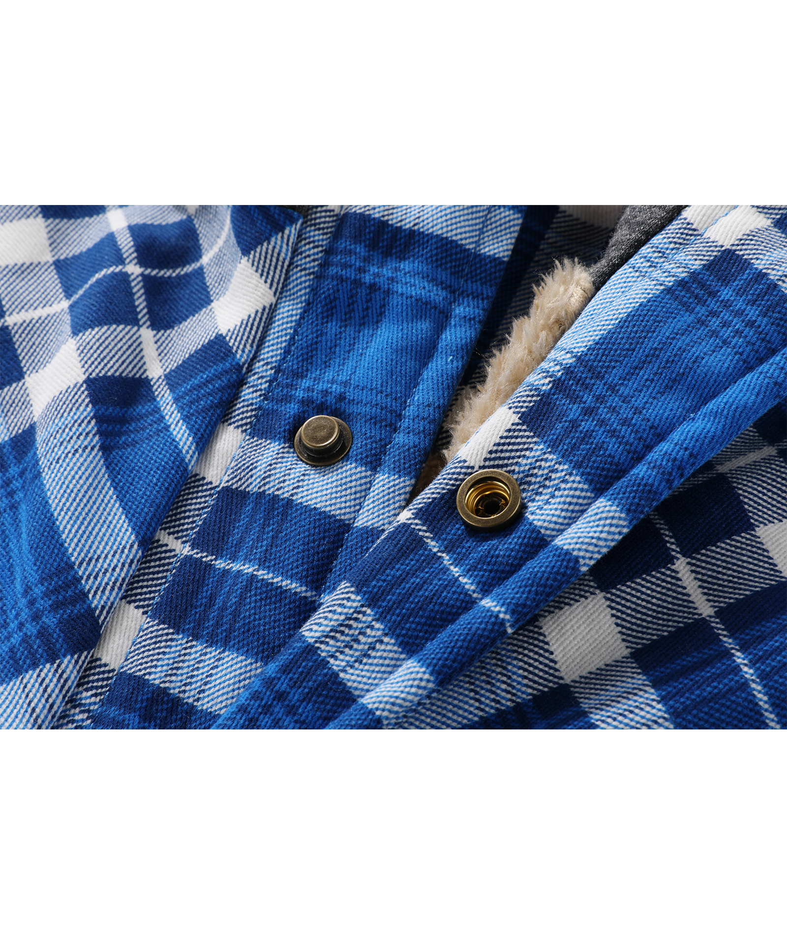 ZITY Men's Long Sleeve Hooded Plaid Fleece Hoodie-AUMPJ00587