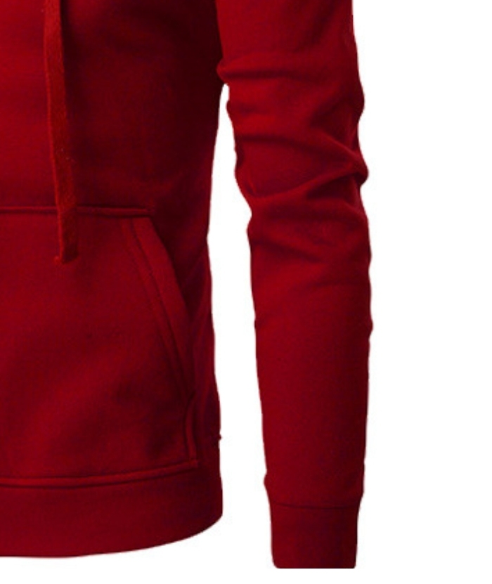 ZITY Men's Long Sleeve Solid Color Fleece Kangaroo Pocket Hoodie-DUMFH04879 | Zitysports