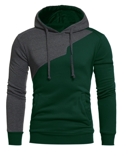 ZITY Men's Long Sleeve Patchwork Color Block Athletic Hoodie-DUMFH04916|Zitysports