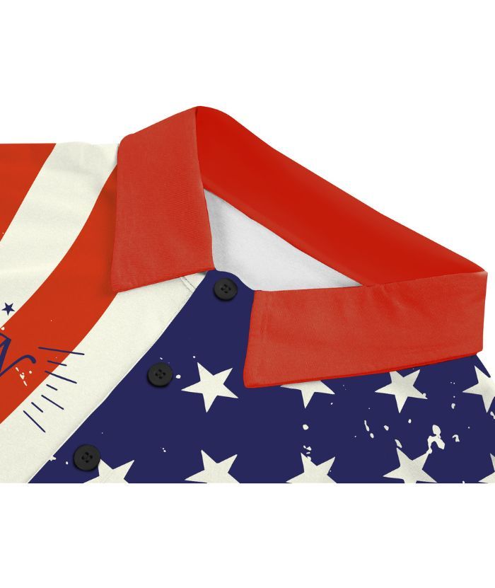 ZITY Men's American Flag Theme Golf Polo Shirt-CUMPO05424