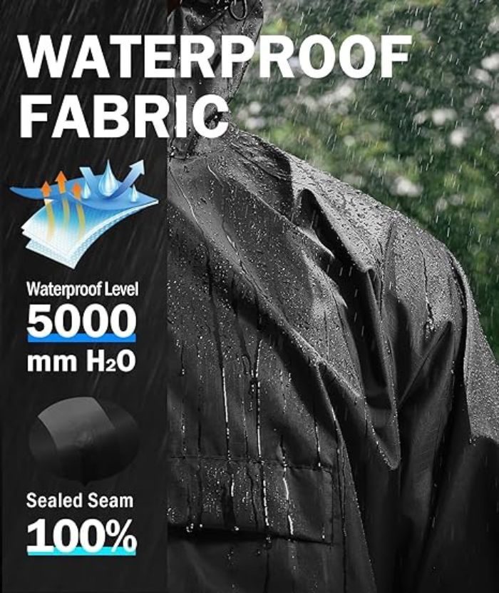 ZITY Men's Waterproof Lightweight Packable Rain Jacket-CUMRC04444
