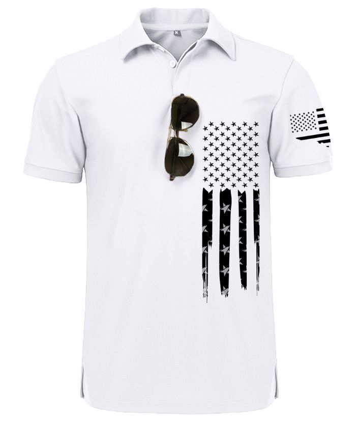 ZITY Men's Button Up Slim Fit Printed Polo Shirt-CUMPO06122