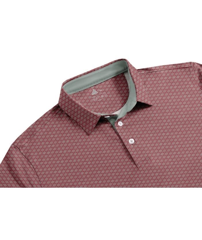 ZITY Men's Button Up Slim Fit Printed Polo Shirt-CUMPO05189