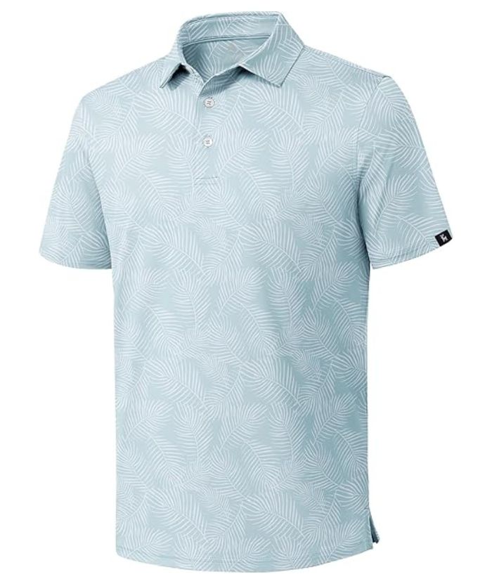 ZITY Men's Button Up Casual Print Polo Shirt-CUMPO06176