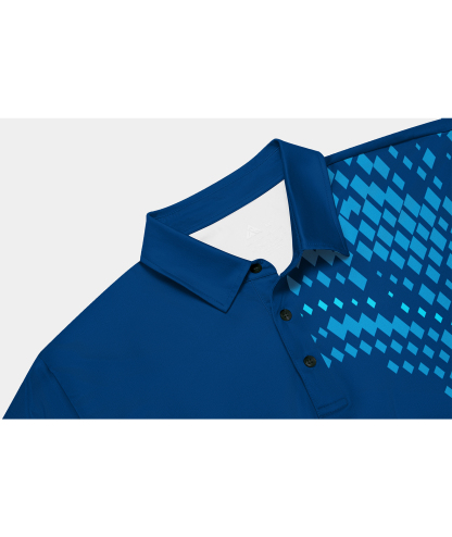 ZITY Men's Button Up Dri Fit Print Polo Shirt-CUMPO02480