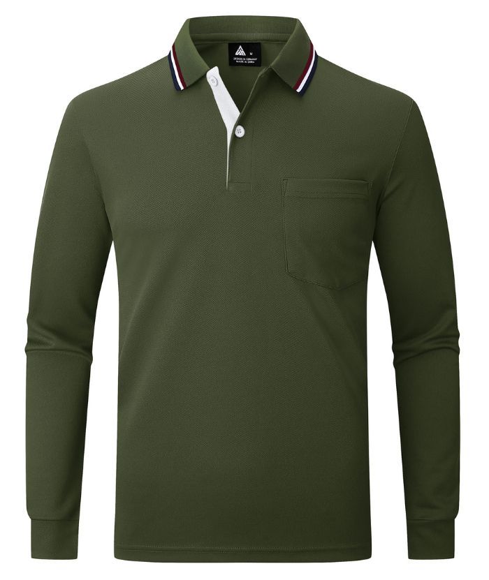 ZITY Men's Dri Fit Long Sleeve Golf Polo Shirt-CEMLP06139