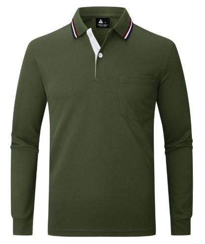 ZITY Men's Dri Fit Long Sleeve Golf Polo Shirt-CEMLP06139