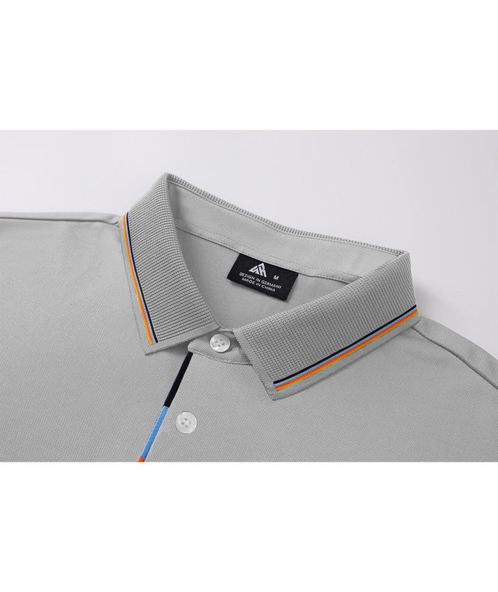 Men's Solid Color Slim Fit Performance Polo Shirt-ZPK007837