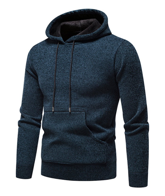 ZITY Men's Knitted Pullover Solid Color Sweatshirt Hoodei-DUMFH04927|Zitysports