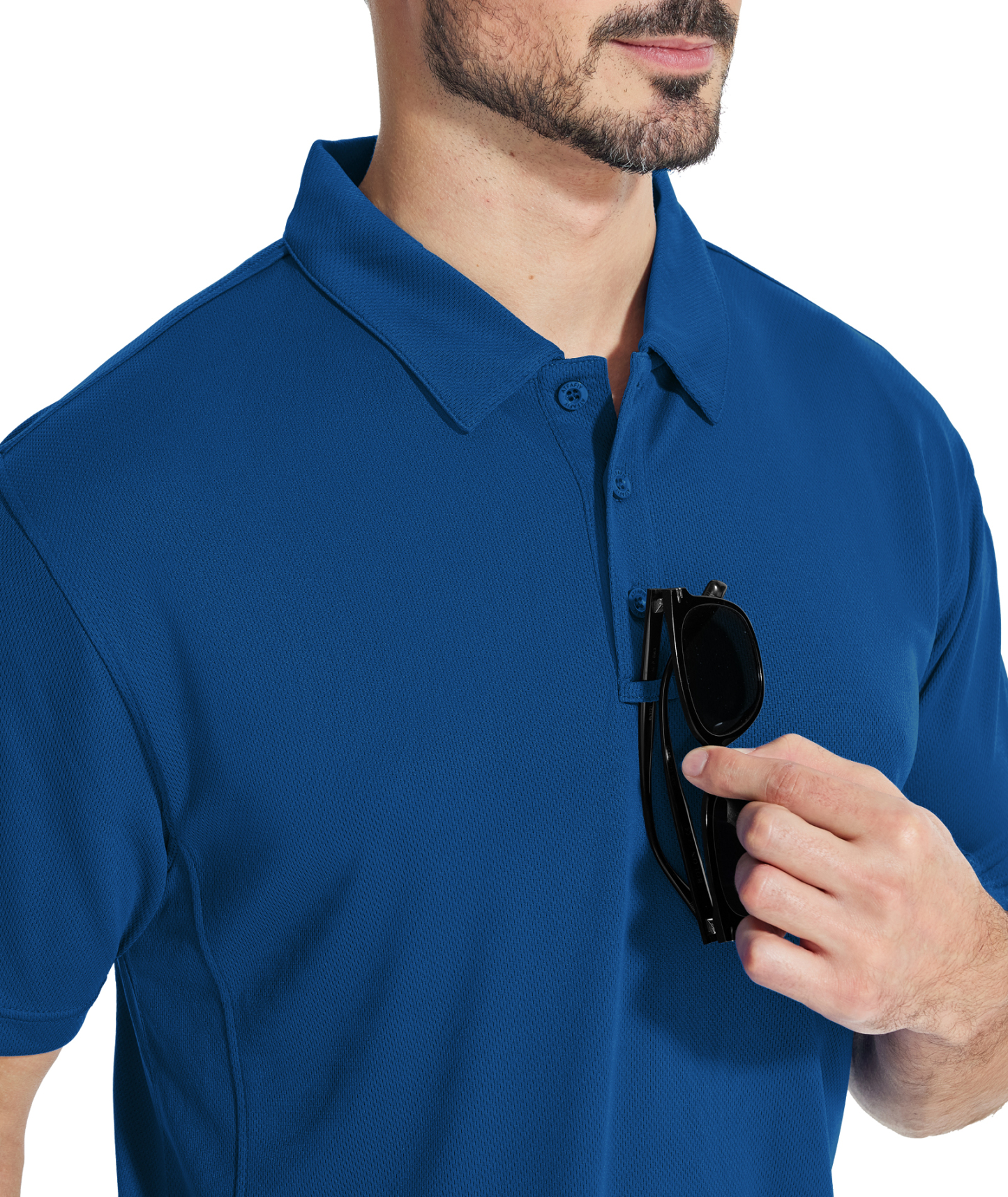 ZITY Men's Slim Fit Button Up Golf Polo Shirt-CUMPO03930