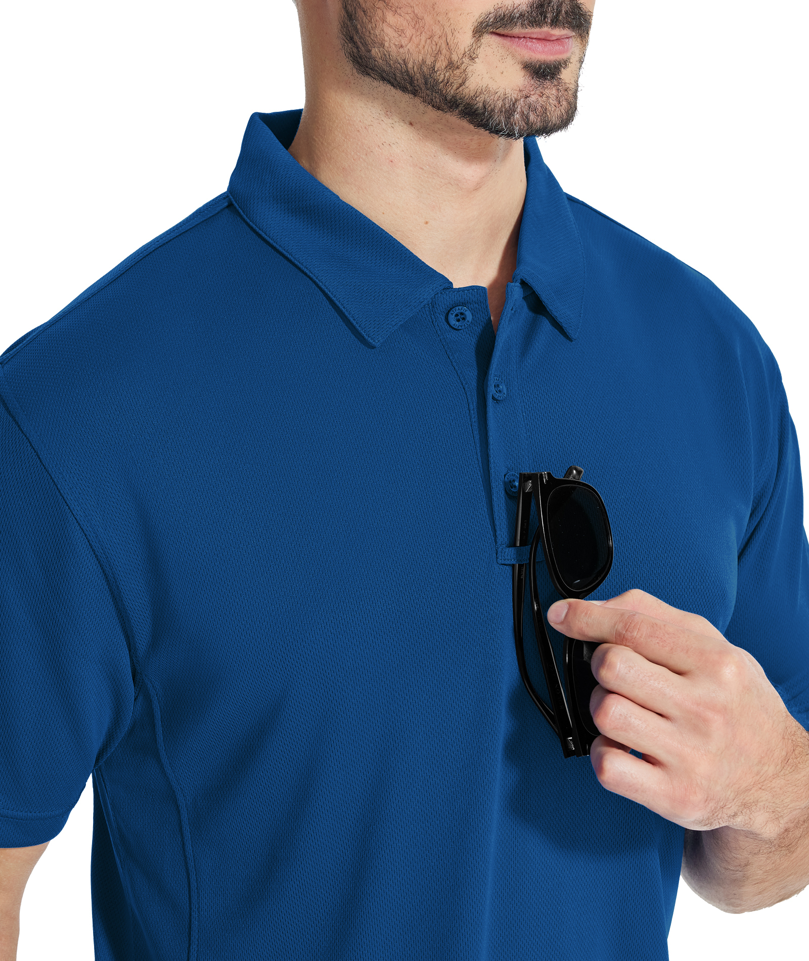 ZITY Men's Slim Fit Button Up Golf Polo Shirt-CUMPO03930