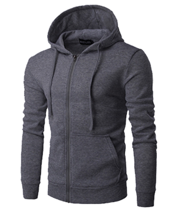 ZITY Men's Long Sleeve Solid Color Fleece Kangaroo Pocket Hoodie-DUMFH04879 | Zitysports