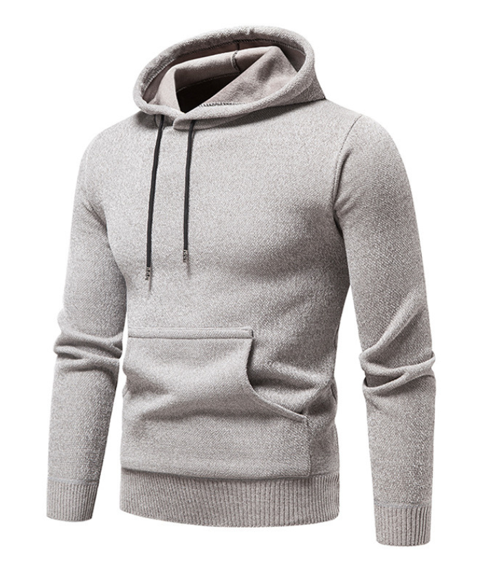 ZITY Men's Knitted Pullover Solid Color Sweatshirt Hoodei-DUMFH04927|Zitysports