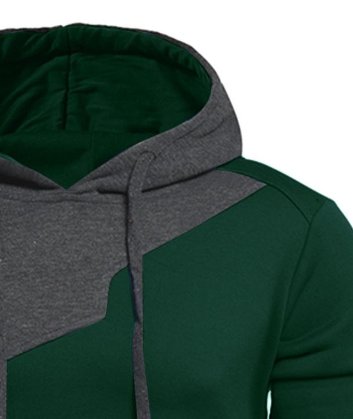 ZITY Men's Long Sleeve Patchwork Color Block Athletic Hoodie-DUMFH04916|Zitysports