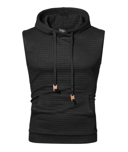 ZITY Men's Plus Size  Solid Color Sleeveless Hoodie-DUMMG05201|Zitysports