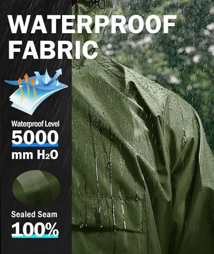ZITY Men's Waterproof Lightweight Packable Rain Jacket-CUMRC04444