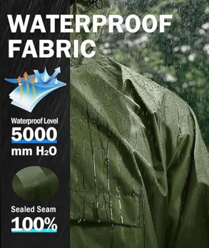 ZITY Men's Waterproof Lightweight Packable Rain Jacket-CUMRC04444