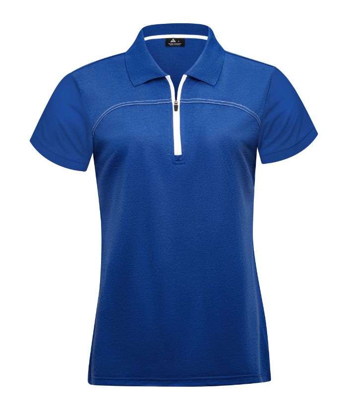 ZITY Women's Quarter Zip Slim Fit Solid Color Polo Shirt-CUWPO01996