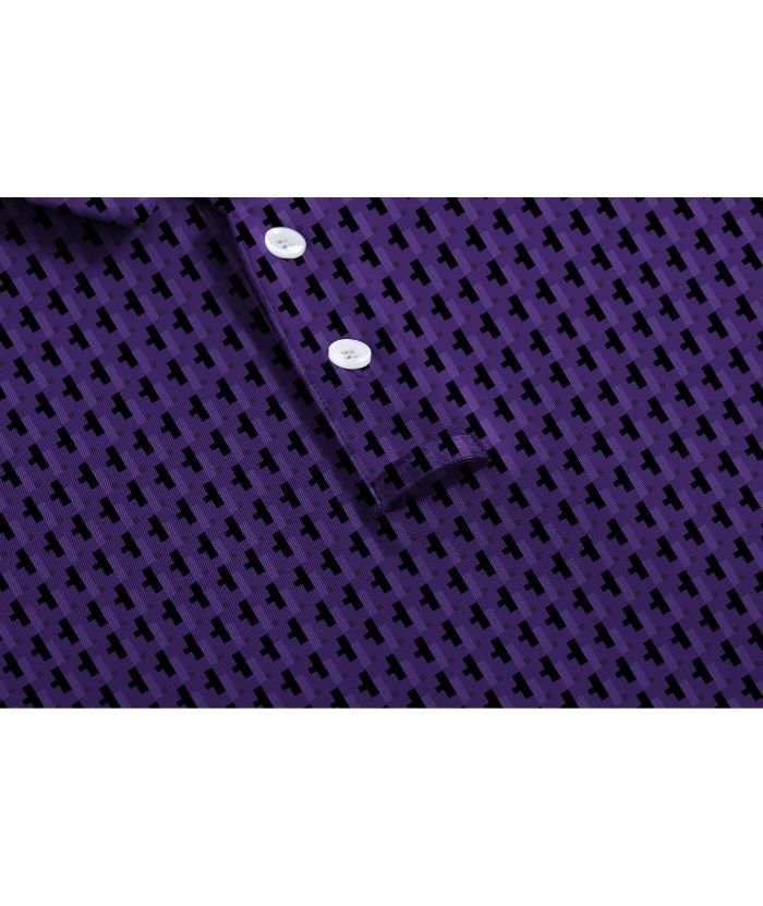 ZITY Men's Button Up Dri Fit Printed Polo Shirt-CUMPO05527