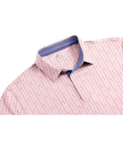 ZITY Men's Button Up Slim Fit Printed Polo Shirt-CUMPO05189