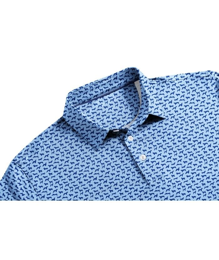 ZITY Men's Button Up Slim Fit Printed Polo Shirt-CUMPO05195