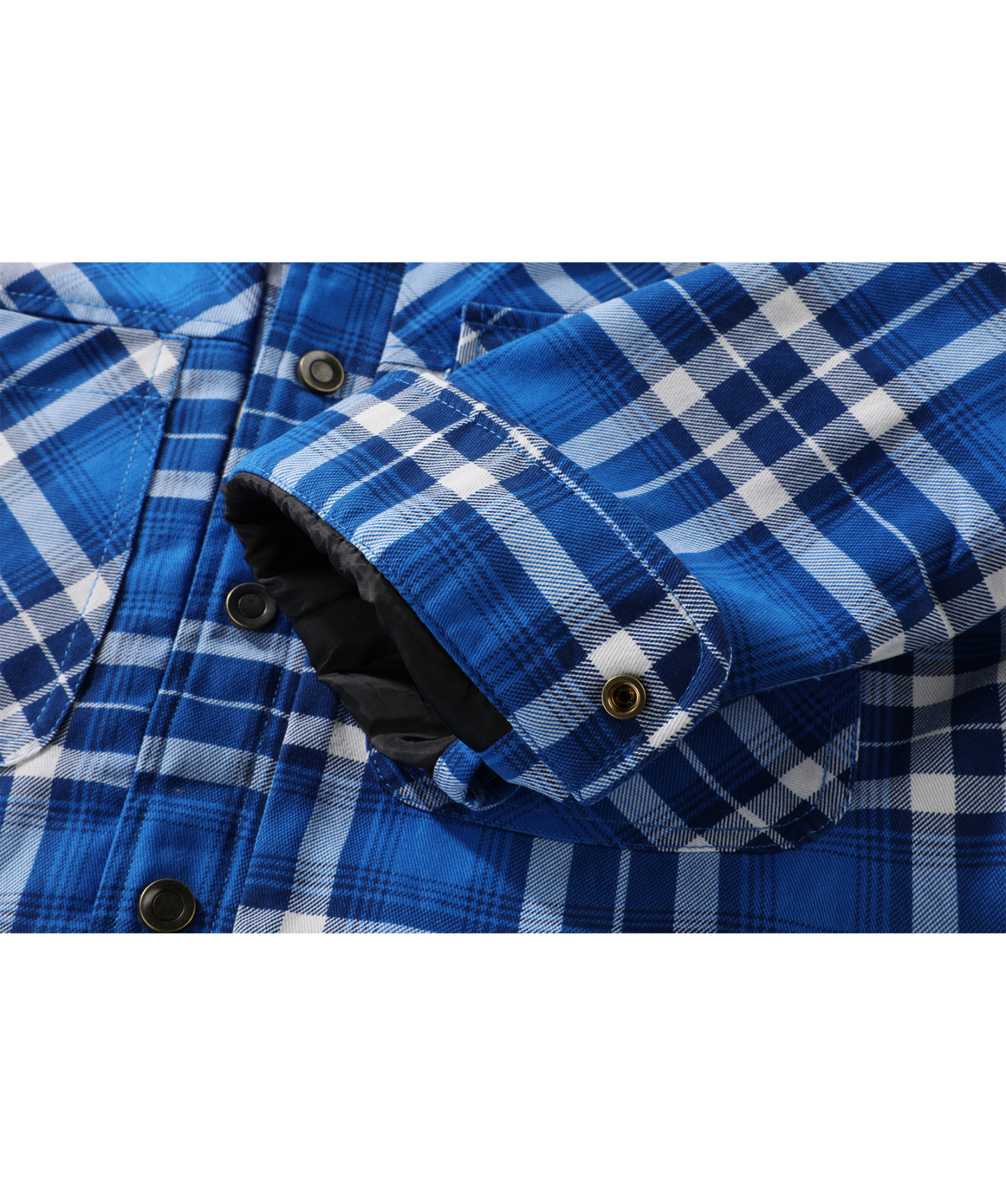 ZITY Men's Long Sleeve Hooded Plaid Fleece Hoodie-AUMPJ00587