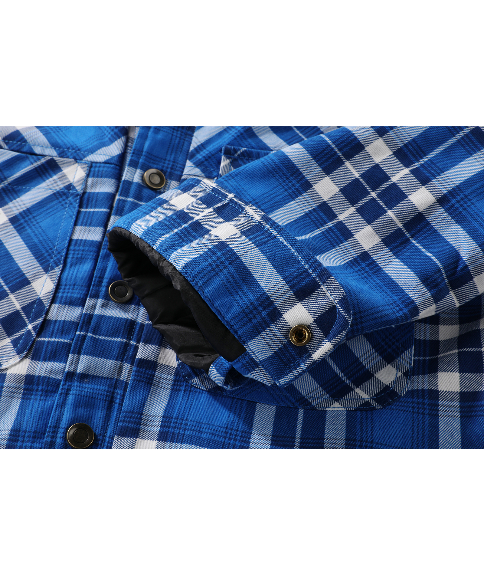 ZITY Men's Long Sleeve Hooded Plaid Fleece Hoodie-AUMPJ00587