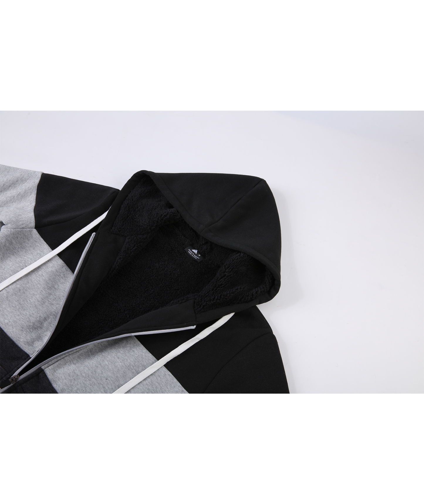 ZITY Women's Color Block Full Zipper Fleece Hoodie-CFWWT00007