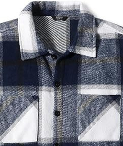 ZITY Men's Button-Up Slim Fit Plaid Flannel Shirt-DUMLT05330|Zitysports