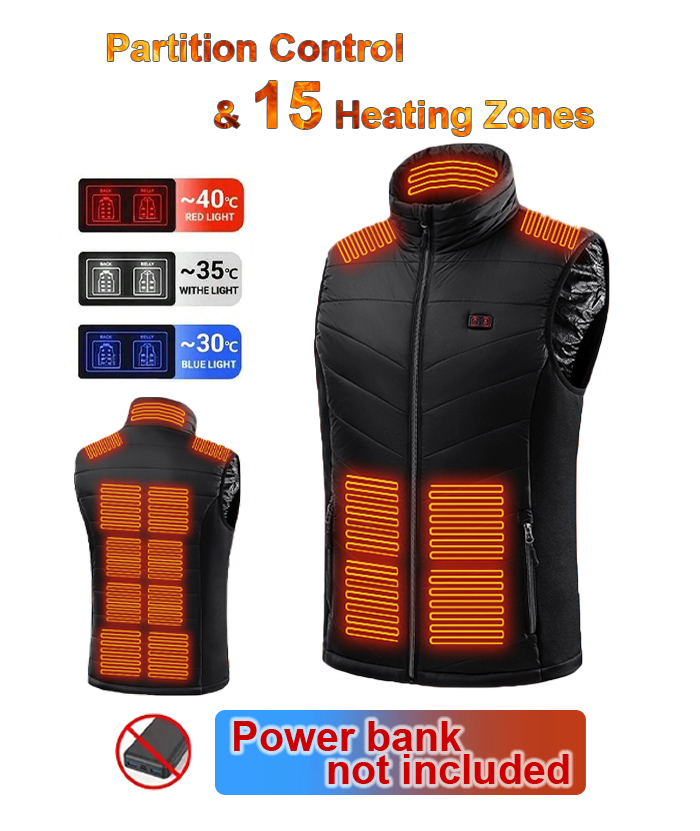 Wholesale Unisex 15 Heating Zones Heated Vest | Zitysports