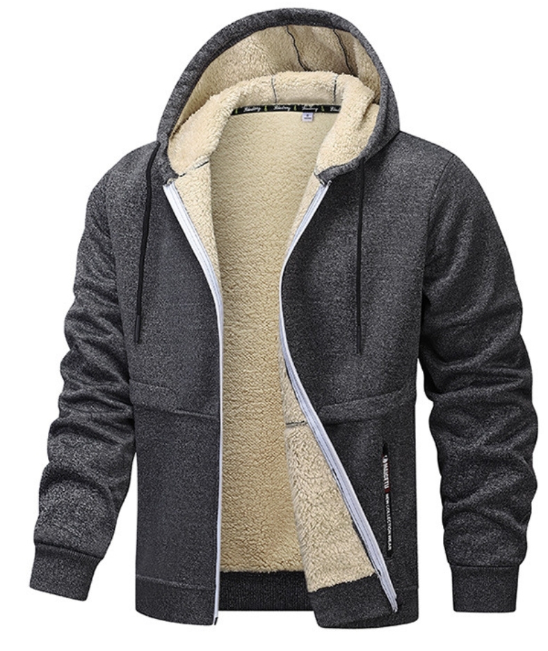 ZITY Men's Fleece Jacket Side Pocket with Zipper Casual Hoodie-DUMFH04877 | Zitysports