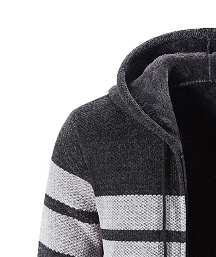 ZITY Men's Knitted Full Zip Slim Fit Warm with Pockets Hoodie-DUMFH05013|Zitysports