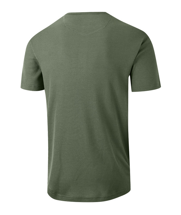 ZITY Men's Slim Fit Button Up Summer T-Shirt-CUMSS01786