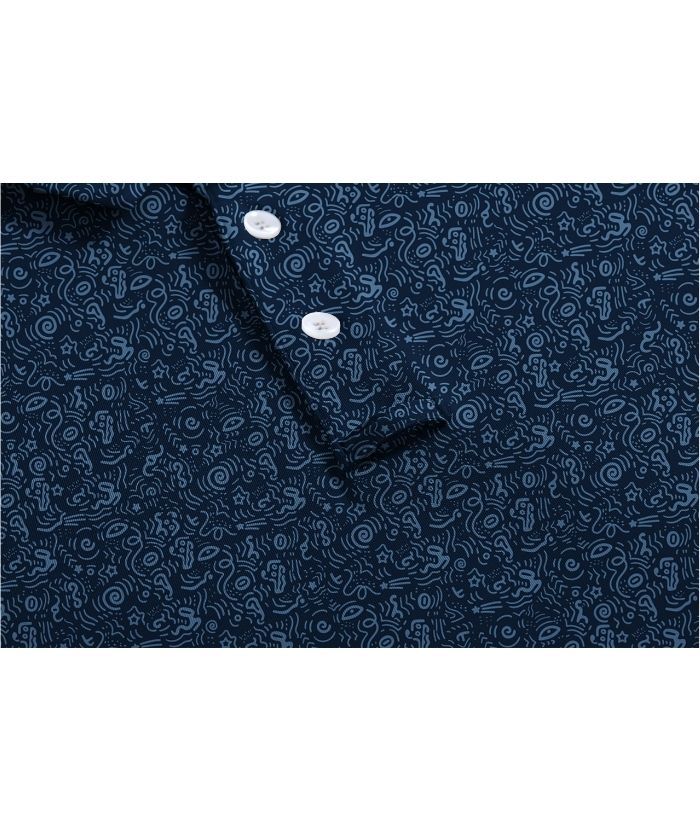 ZITY Men's Button Up Dri Fit Printed Polo Shirt-CUMPO05527