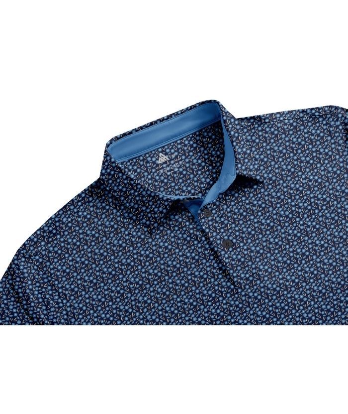 ZITY Men's Button Up Slim Fit Printed Polo Shirt-CUMPO05189