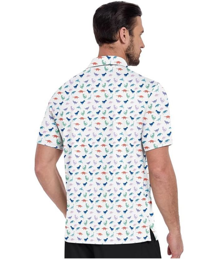 ZITY Men's Button Up Casual Print Polo Shirt-CUMPO06176