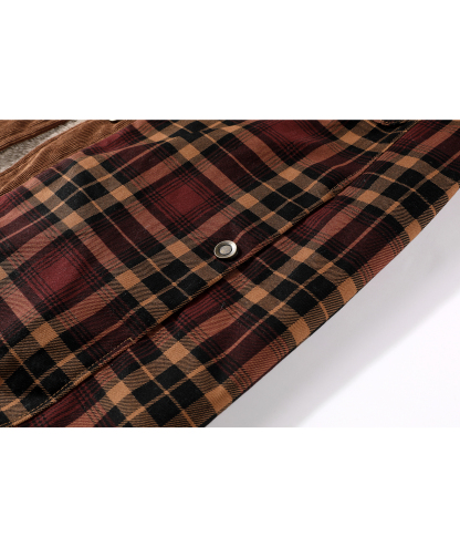 ZITY Men's Long Sleeve Full Zipper Casual Plaid Jacket-AUMPJ00583