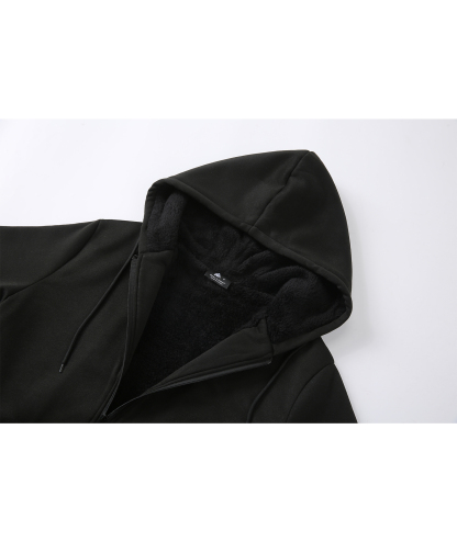 ZITY Women's Long Sleeve Solid Color Fleece Hoodie-CUWFH01440