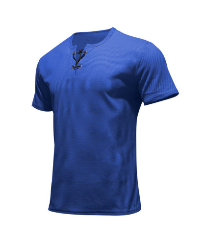 ZITY Men's Drawstring Neck Waffle T-shirt-ZPK010609 | Zitysports
