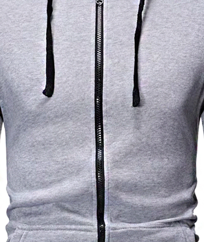 ZITY Men's Light Weight Long Sleeve Full Zip Loose Hoodie-DUMFH05073|Zitysports