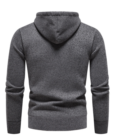 ZITY Men's Knitted Pullover Solid Color Sweatshirt Hoodei-DUMFH04927|Zitysports