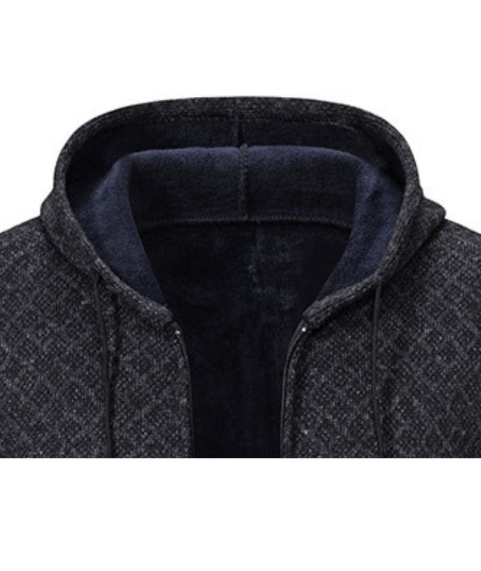 ZITY Men's Knitted Zip-Up Long Sleeve Hoodie-DUMFH05055|Zitysports