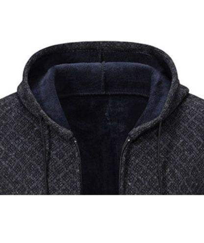 ZITY Men's Knitted Zip-Up Long Sleeve Hoodie-DUMFH05055|Zitysports