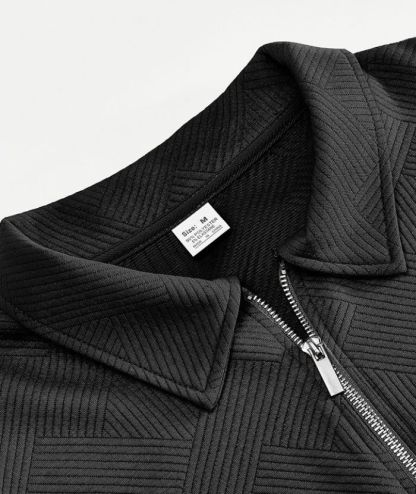 ZITY Men's Long Sleeve Solid Color Casual Polo Sweater-DUMHD05092|Zitysports