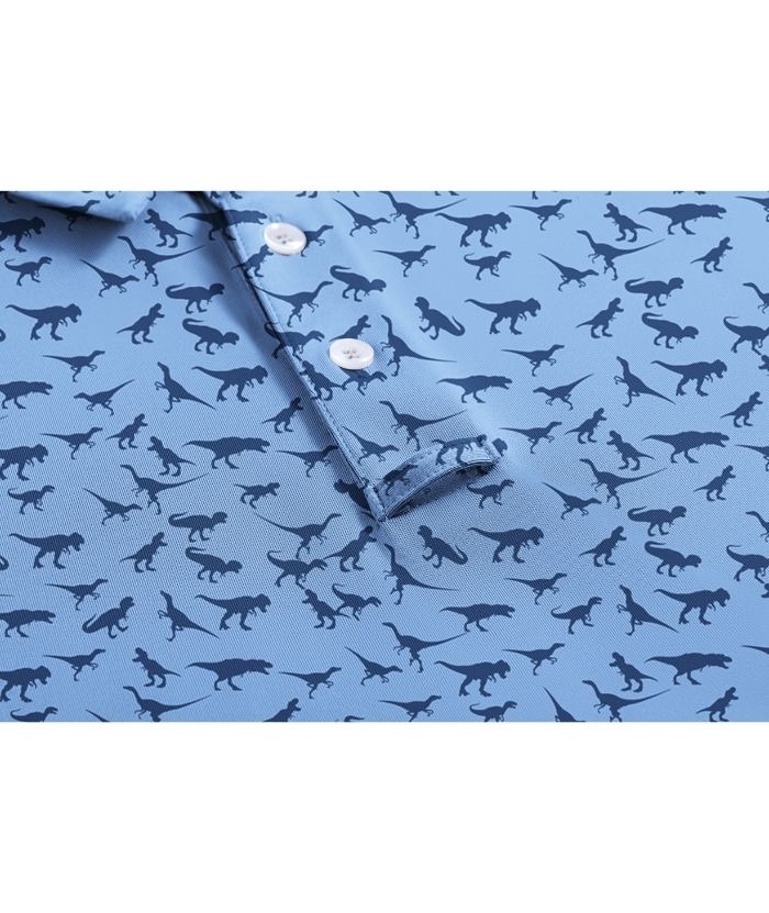 ZITY Men's Button Up Dri Fit Printed Polo Shirt-CUMPO05527