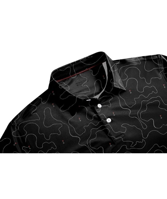 ZITY Men's Button Up Slim Fit Printed Polo Shirt-CUMPO05195