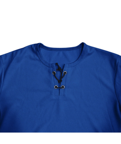 ZITY Men's Drawstring Neck Waffle T-shirt-ZPK010609 | Zitysports