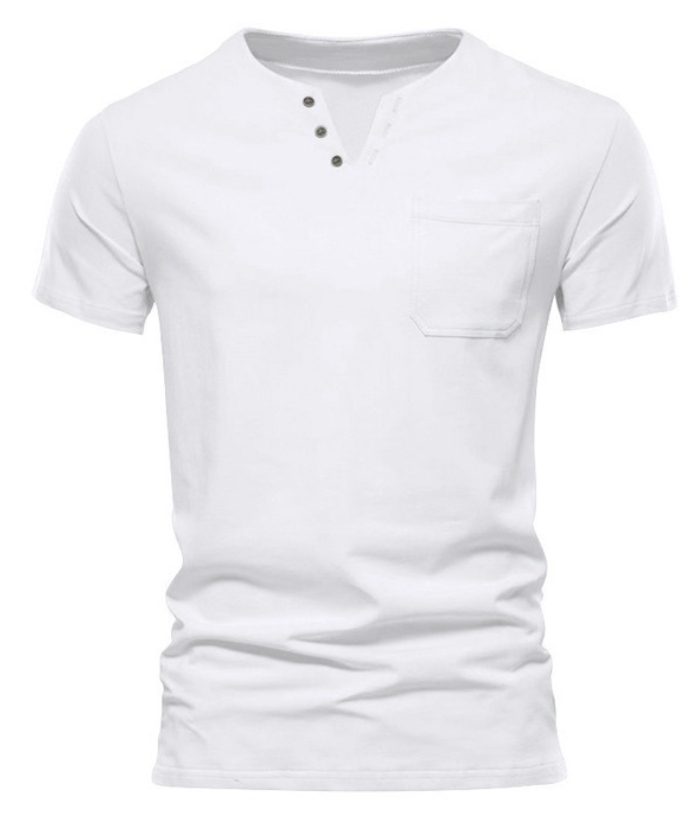ZITY Men's Summer Casual V-Neck Slim Short Sleeved Trendy T-shirt-ZPK010594|Zitysports