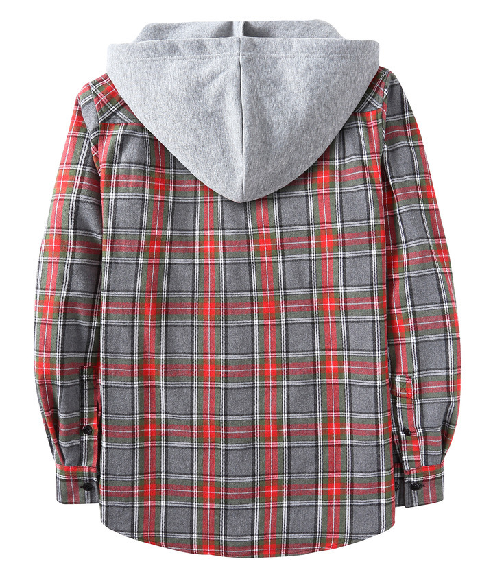 ZITY Men's Plaid Hooded Long Sleeve Button Down Flannel Shirt-ZPK000014 | Zitysports