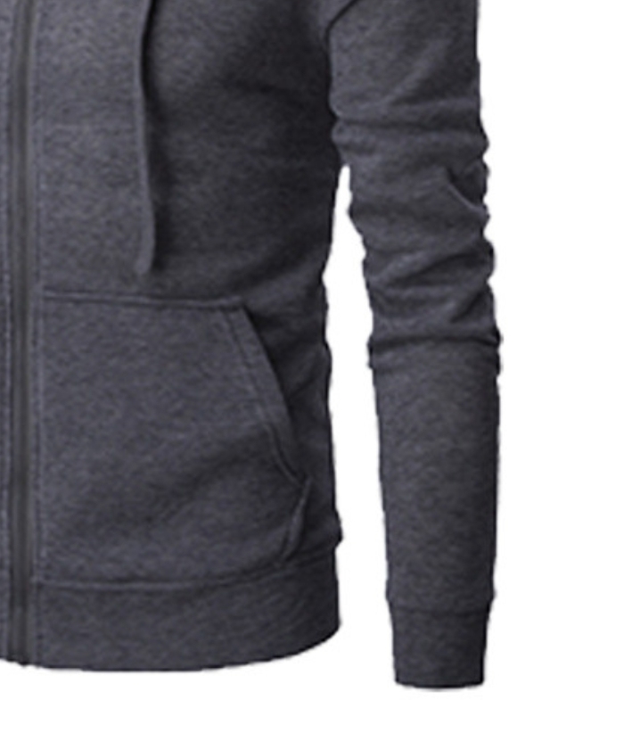 ZITY Men's Long Sleeve Solid Color Fleece Kangaroo Pocket Hoodie-DUMFH04879 | Zitysports